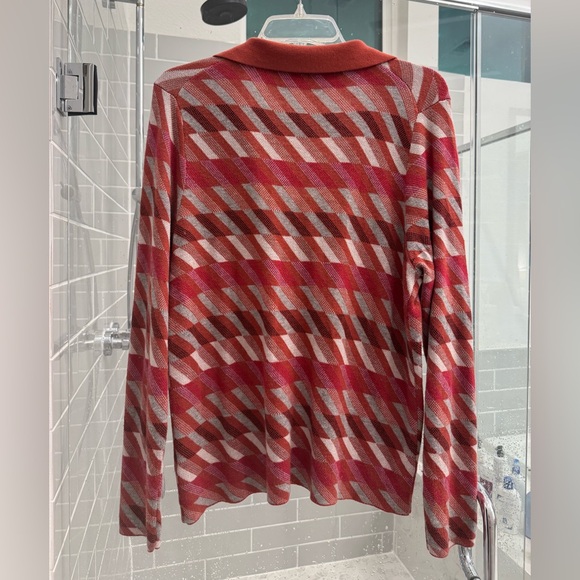 Marine Layer Morgan Sweater Polo - XL - Warm Multi Geometric Red // RETRO - Picture 7 of 8